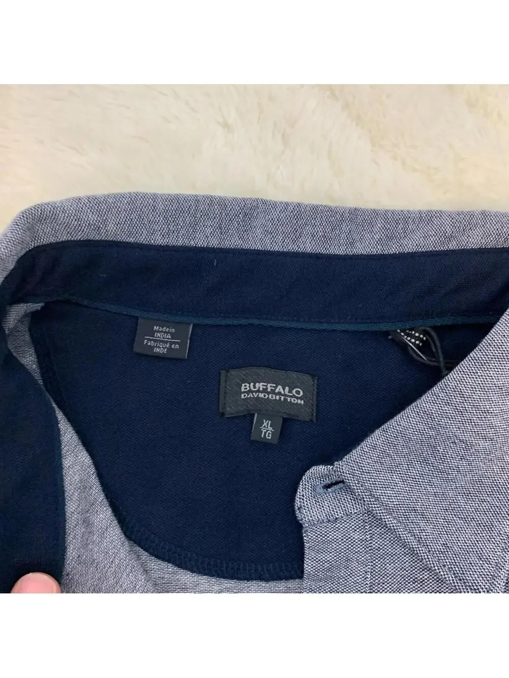 Buffalo David Bitton Men's Polo Shirt Gray Short Sleeve Cotton Blend XL NWT